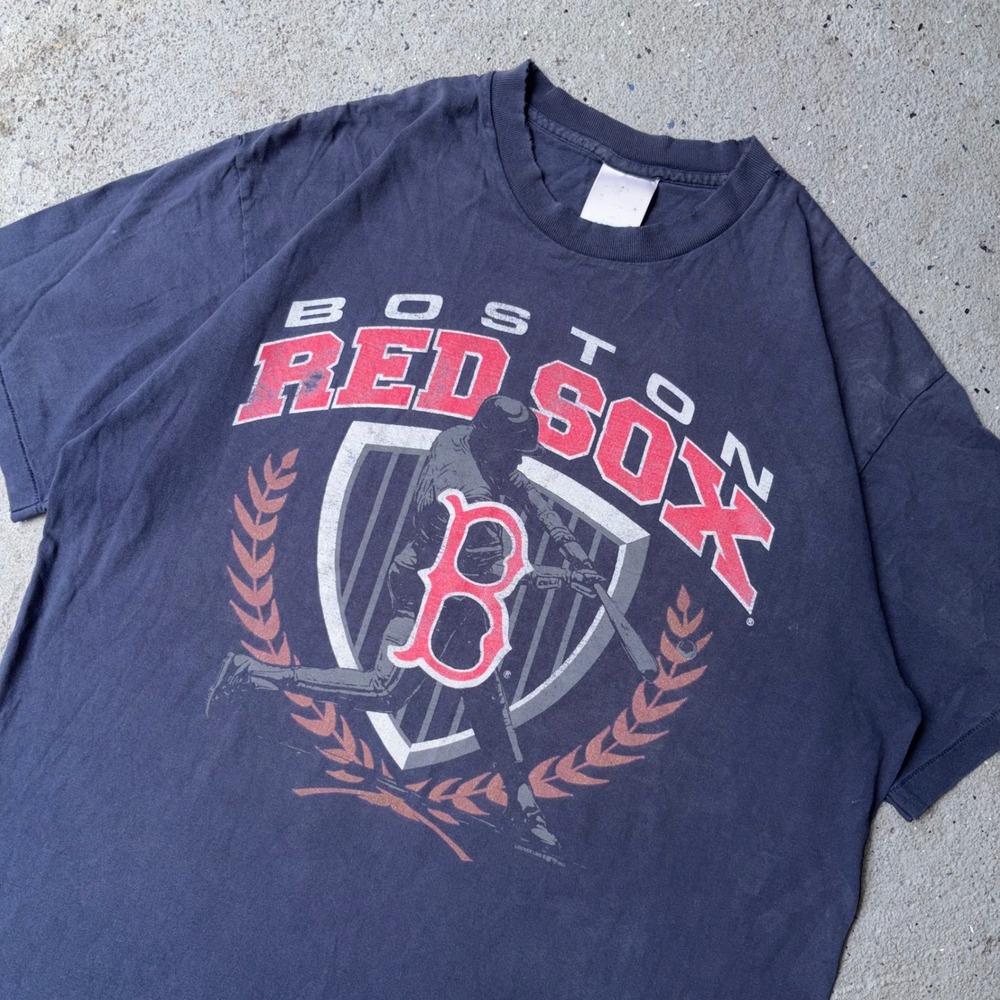 Vintage 1993 Boston Red Sox T Shirt XL Locker Line Navy Blue MLB Single Stitch‎
